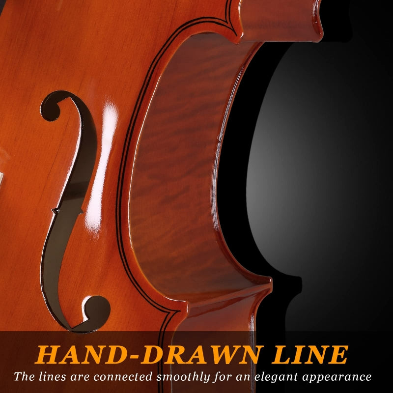 Glarry GC201 4/4 Solid Wood Spruce Panel Cello - Varnish