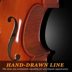 Glarry GC201 4/4 Solid Wood Spruce Panel Cello - Varnish