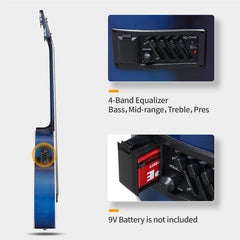 Glarry GMB101 44.5 Inch EQ Acoustic Bass Guitar - Blue