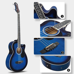 Glarry GMB101 44.5 Inch EQ Acoustic Bass Guitar - Blue