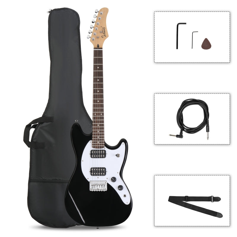 Glarry GMF Electric Guitar Laurel Wood Fingerboard HH Pickup - Black
