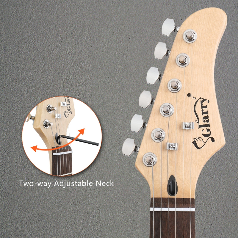 Glarry GMF Electric Guitar Laurel Wood Fingerboard HH Pickup - Black