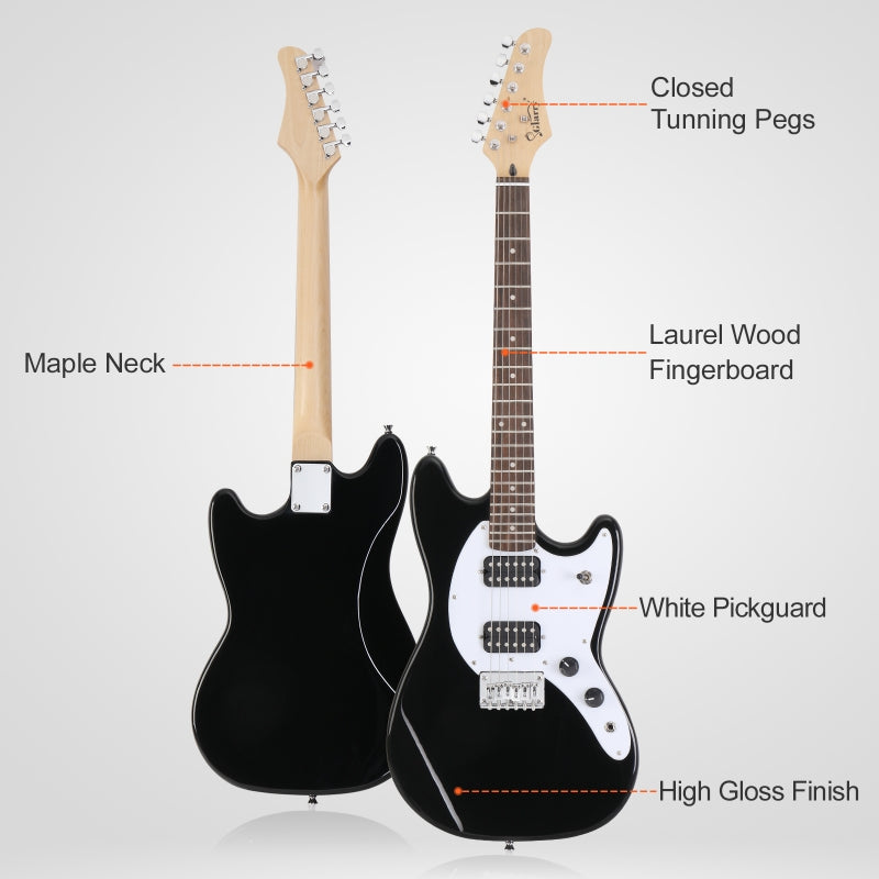 Glarry GMF Electric Guitar Laurel Wood Fingerboard HH Pickup - Black