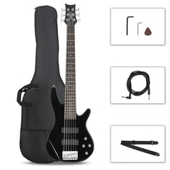 Glarry GIB 6 String Bass Guitar Full SizeHH Pickup - Black