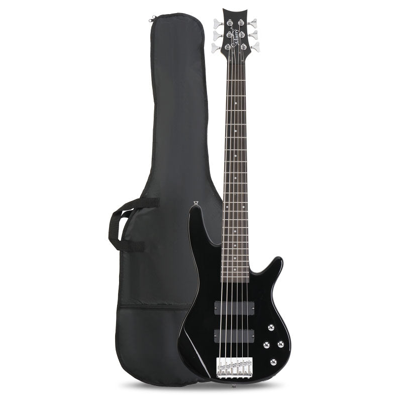 Glarry GIB 6 String Bass Guitar Full SizeHH Pickup - Black