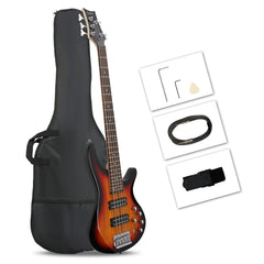Glarry GIB 5 String Bass Guitar Full Size Open-coil HH Pickup - Sunset