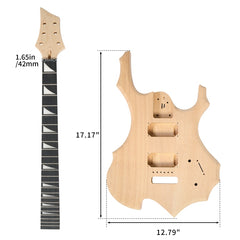 Glarry DIY Burning Fire HH Pickup Electric Guitar Kit