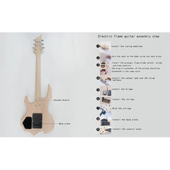 Glarry DIY Burning Fire HH Pickup Electric Guitar Kit