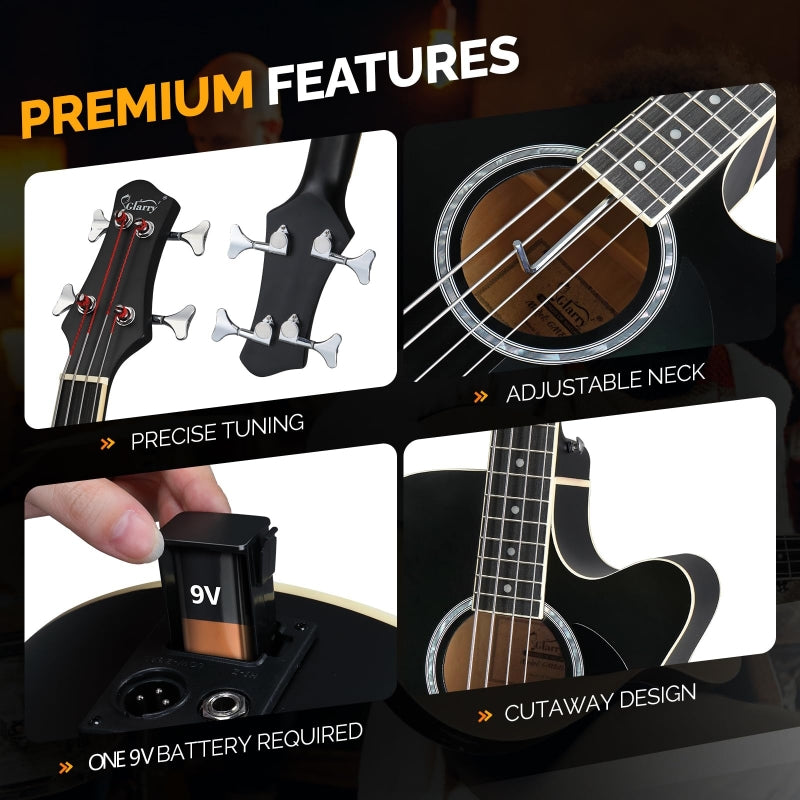 Glarry GMB102 44.5 Inch EQ Acoustic Bass Guitar Matte - Black