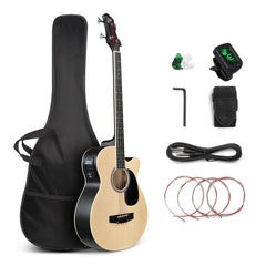Glarry GMB102 44.5 Inch EQ Acoustic Bass Guitar Matte - Burlywood