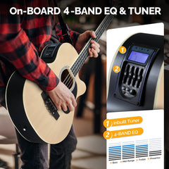 Glarry GMB102 44.5 Inch EQ Acoustic Bass Guitar Matte - Burlywood