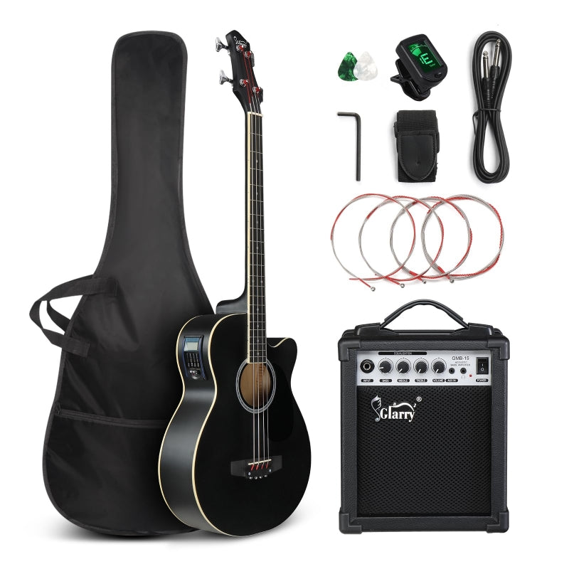 Glarry GMB102 44.5 Inch EQ Acoustic Bass Guitar w/15W Amp Matte - Black