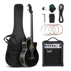 Glarry GMB102 44.5 Inch EQ Acoustic Bass Guitar w/15W Amp Matte - Black