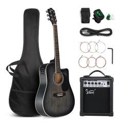 Glarry GMA101 41 Inch EQ Acoustic Guitar w/15W Amp - Black