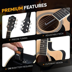 Glarry GMA101 41 Inch EQ Acoustic Guitar w/15W Amp - Burlywood