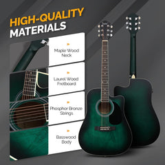 Glarry GMA101 41 Inch EQ Acoustic Guitar w/15W Amp - Green