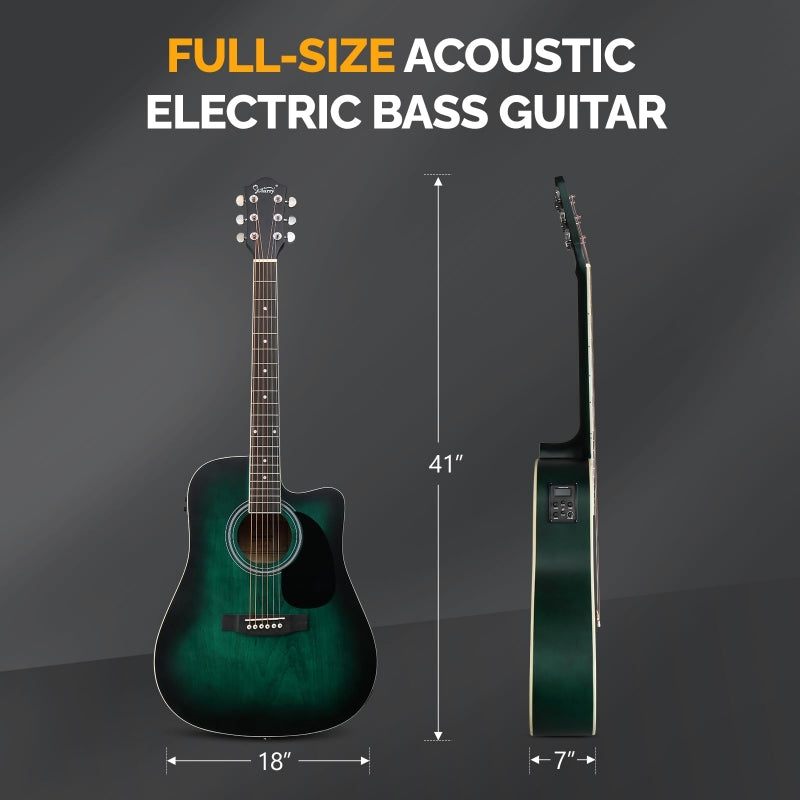 Glarry GMA101 41 Inch EQ Acoustic Guitar w/15W Amp - Green