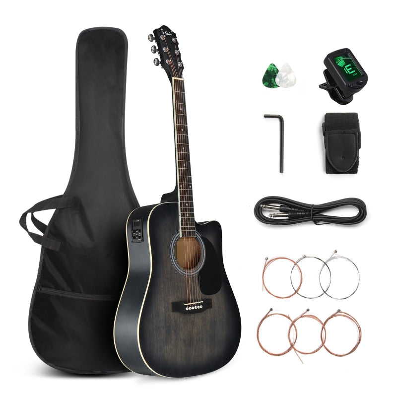 Glarry GMA101 41 Inch EQ Acoustic Guitar w/15W Amp - Black