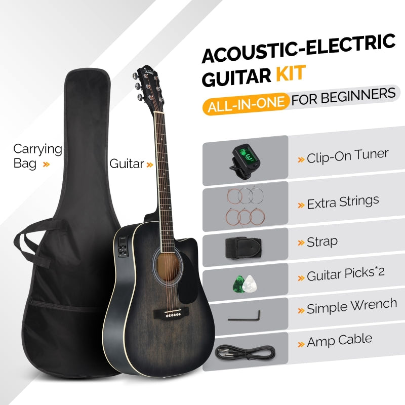 Glarry GMA101 41 Inch EQ Acoustic Guitar w/15W Amp - Black