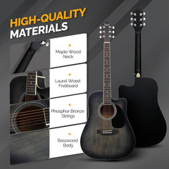Glarry GMA101 41 Inch EQ Acoustic Guitar w/15W Amp - Black
