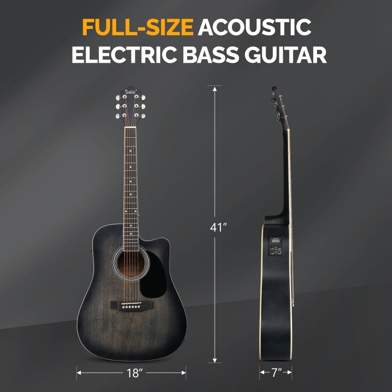 Glarry GMA101 41 Inch EQ Acoustic Guitar w/15W Amp - Black