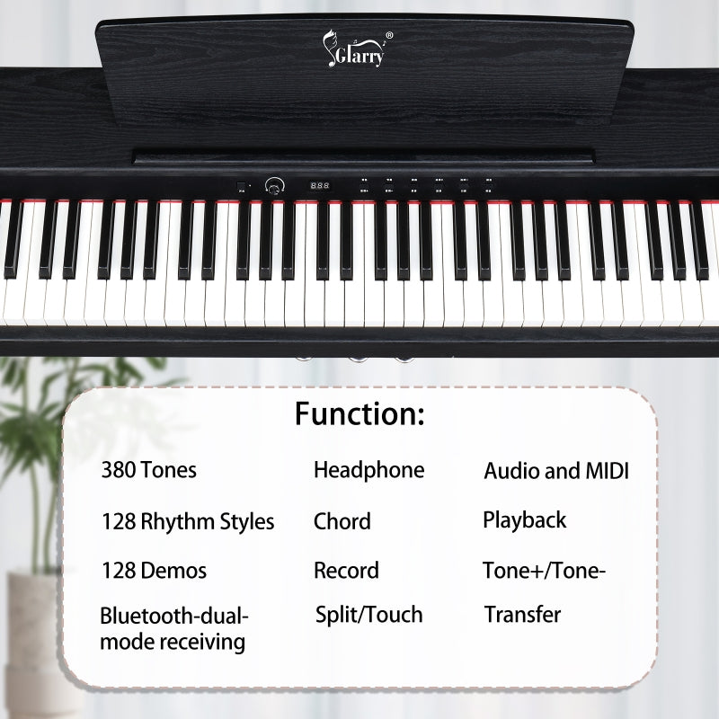 Glarry GDP-105 88-Key Home Full Weighted Keyboards Hammer-action Keyboard Digital Piano - Black