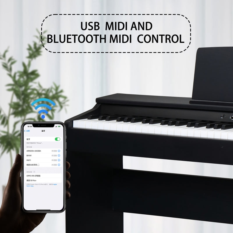 Glarry GDP-105 88-Key Home Full Weighted Keyboards Hammer-action Keyboard Digital Piano - Black