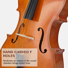 Glarry GC101 4/4 Full-Size Acoustic Cello - Nature