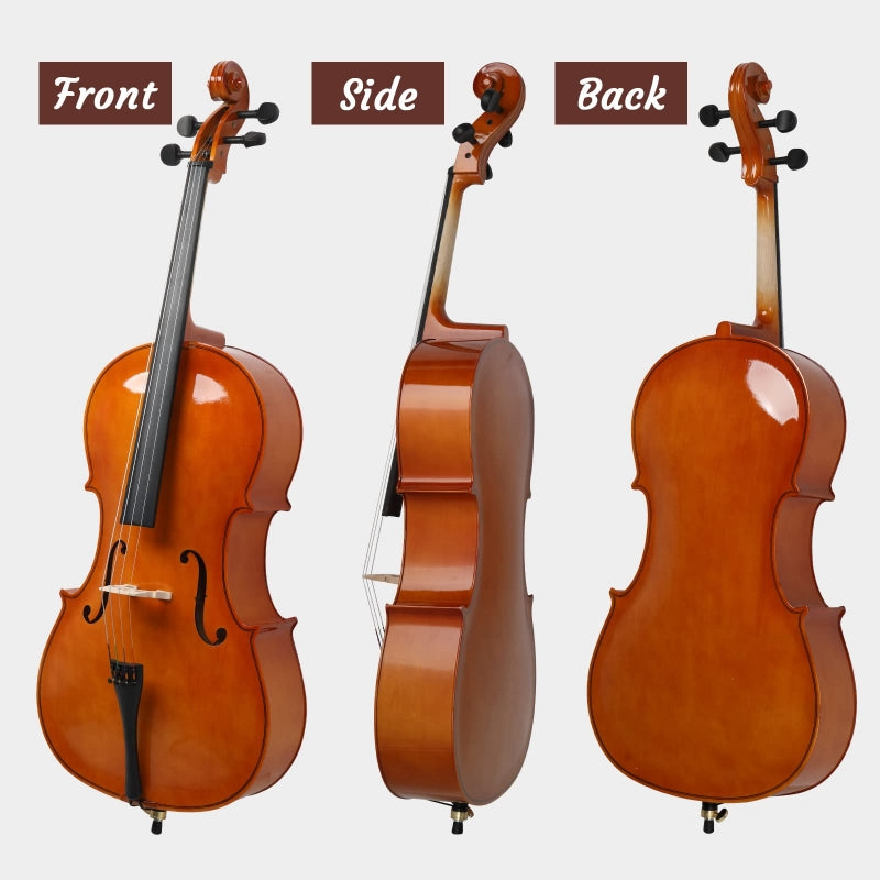 Glarry GC101 4/4 Full-Size Acoustic Cello - Nature