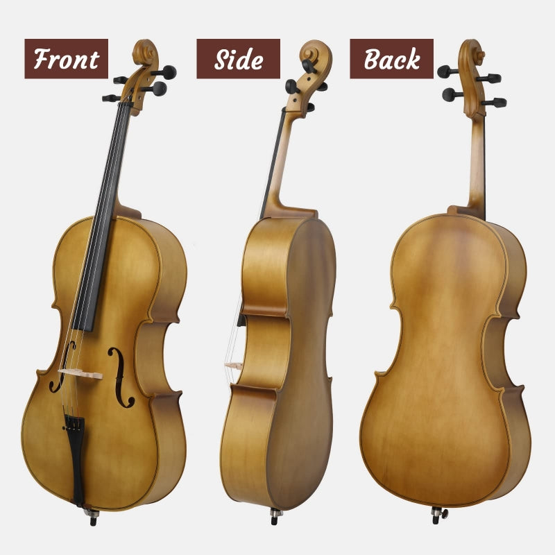 Glarry GC101 4/4 Full-Size Acoustic Cello - Golden
