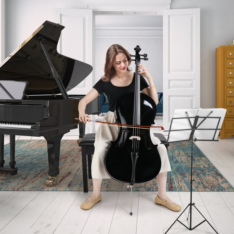 Glarry GC101 4/4 Full-Size Acoustic Cello - Black