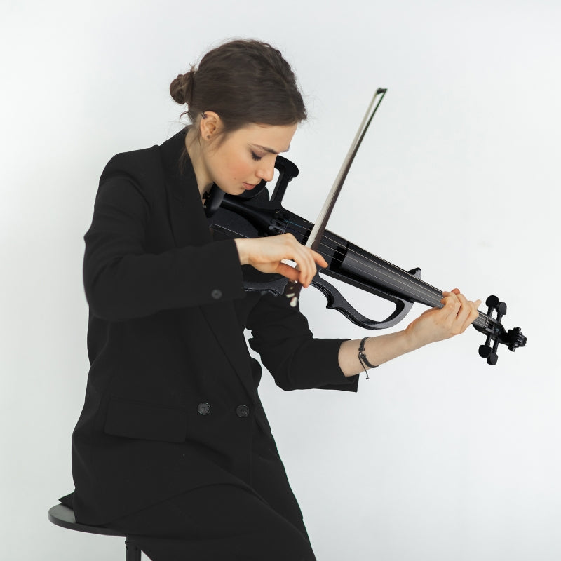 Glarry GV501 4/4 Full Size Acoustic Silent Electric Violin with Headphone - Black