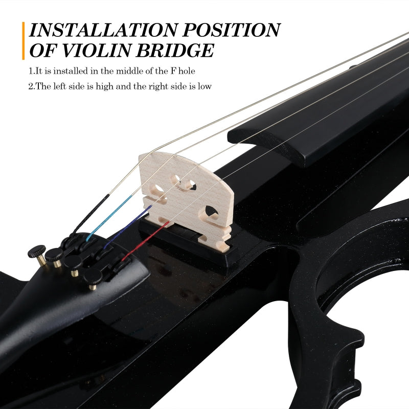 Glarry GV501 4/4 Full Size Acoustic Silent Electric Violin with Headphone - Black