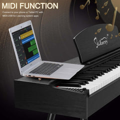 Glarry GDP-203 88 Key Full Size Weighted Hammer-action Keybed Digital Piano - Black