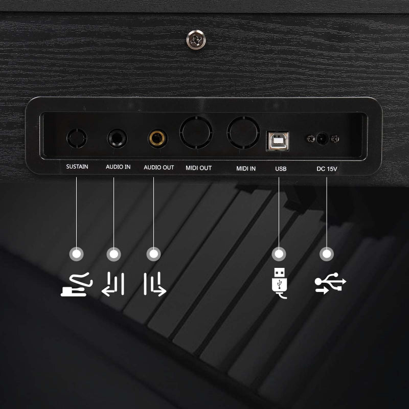 Glarry GDP-203 88 Key Full Size Weighted Hammer-action Keybed Digital Piano - Black