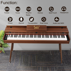 Glarry GDP-205 88 Key Full Size Weighted Keyboards Digital Piano