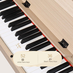 Glarry GDP-206 88-Key Home Fully Weighted Hammer-action Keybed Digital Piano - Burlywood