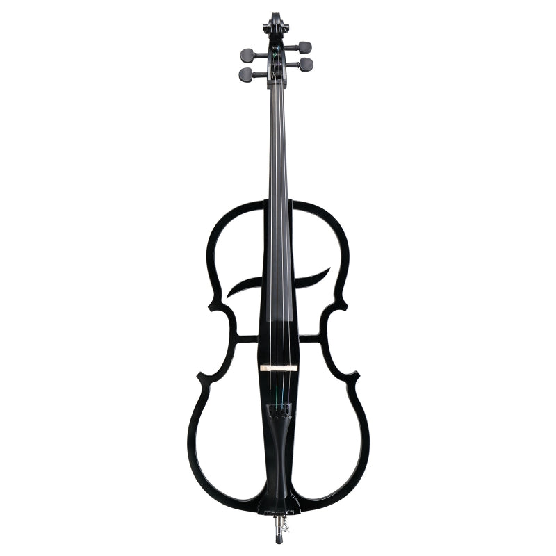 Glarry GC301 4/4 Full Size Solid Wood Electric Cello with Stereo Headphones - Black