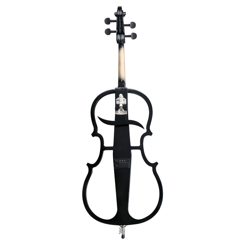 Glarry GC301 4/4 Full Size Solid Wood Electric Cello with Stereo Headphones - Black