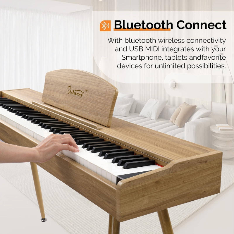 Glarry GDP-203 88 Key Full Size Weighted Hammer-action Keybed Digital Piano - Burlywood