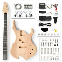 Glarry DIY Burning Fire Style Electric Bass Guitar