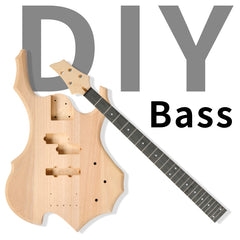 Glarry DIY Burning Fire Style Electric Bass Guitar