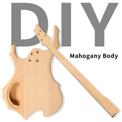 Glarry DIY Burning Fire Style Electric Bass Guitar