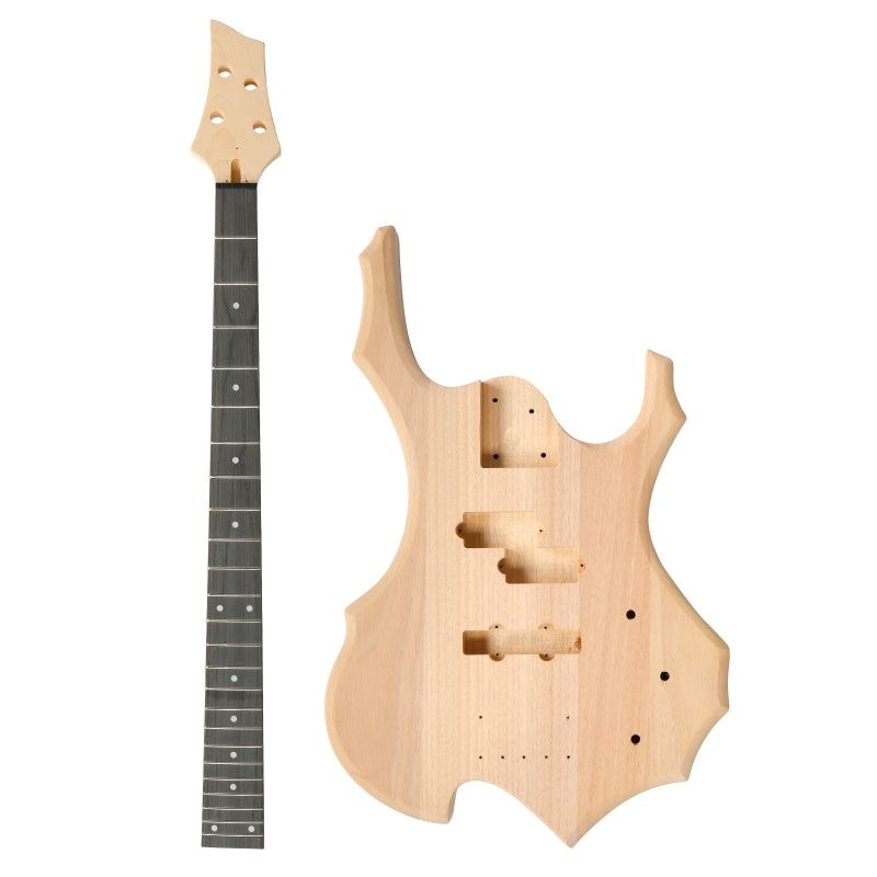 Glarry DIY Burning Fire Style Electric Bass Guitar
