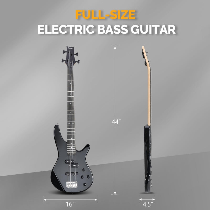 Glarry GIB 4 String Full Size Bass Guitar SS pickups -Black / 20W Amplifier