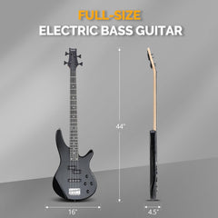Glarry GIB 4 String Full Size Bass Guitar SS pickups -Black / 20W Amplifier