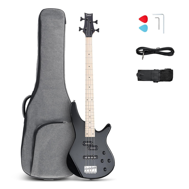 Glarry GIB 4 String Full Size Bass Guitar SS pickups -Black / 20W Amplifier