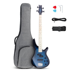 Glarry GIB 4 String Full Size Bass Guitar SS pickups - Blue