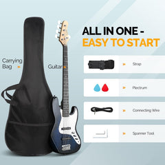 Glarry GJazz Electric 5 String Bass Guitar Full Size - Blue