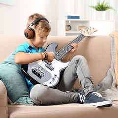 Glarry GP 36in Kid's Electric Bass Guitar - blue